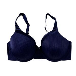 Vanity Fair Womens Underwire Bra 36D Navy Blue Nylon & Spandex Lightly Padded